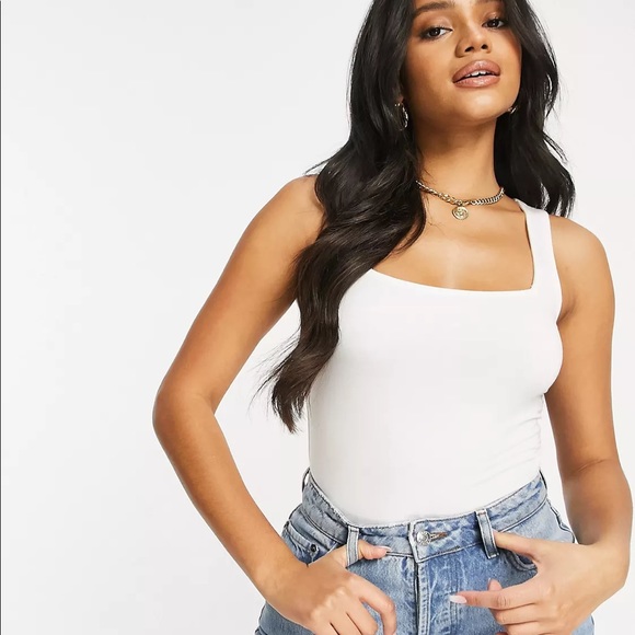 ASOS DESIGN tank with square neck - White - US 2 - Picture 3 of 8